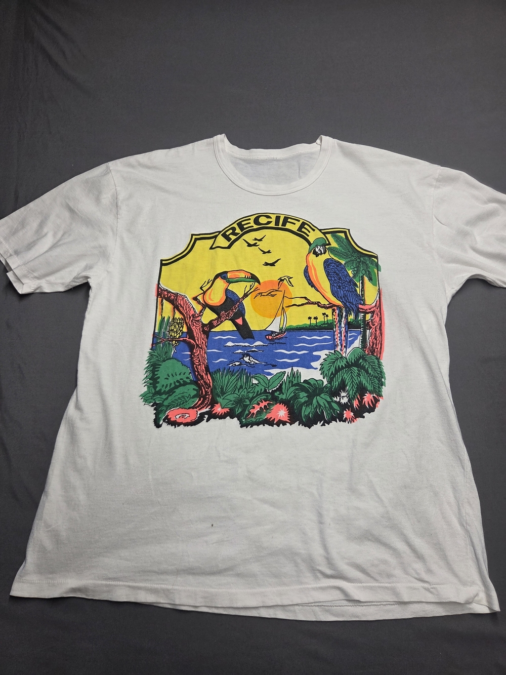 Authentic vintage Recife Brazil graphic single stitch tourist t-shirt 🌴🇧🇷